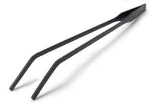 Pinzas curvas de acero inoxidable anodizado en negro